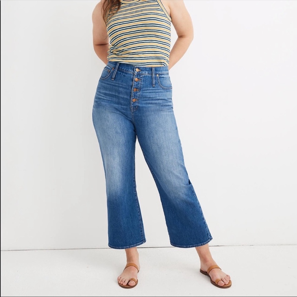 New MADEWELL Slim Wide Leg Crop High Rise Jeans 30